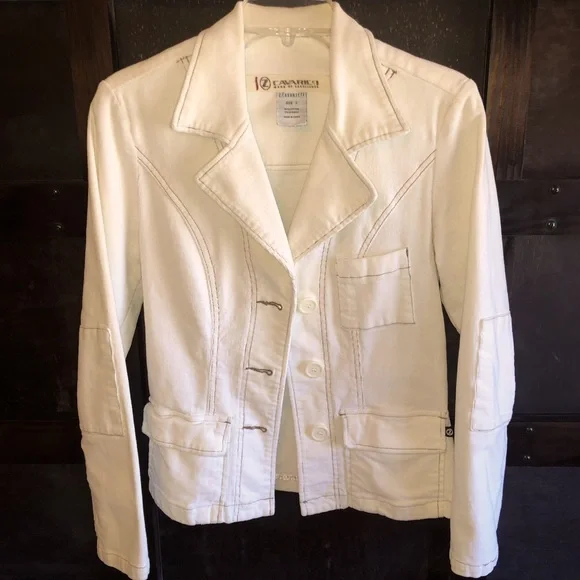 VTG Corduroy! Z. CAVARICCI White Jacket Blazer Coat Women’s Small - Picture 10 of 10